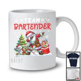 Team Bartender, Adorable Christmas Snowman Santa Dabbing, X-mas Careers Proud Group T-Shirt