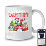 Team Dentist, Adorable Christmas Snowman Santa Dabbing, X-mas Careers Proud Group T-Shirt