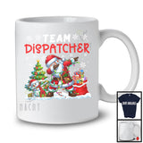 Team Dispatcher, Adorable Christmas Snowman Santa Dabbing, X-mas Careers Proud Group T-Shirt