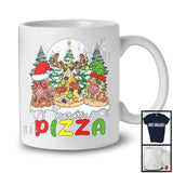 Team Pizza, Lovely Christmas Three Santa ELF Reindeer Pizza, Matching X-mas Food Lover T-Shirt