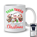 Team Trash Merry Christmas; Lovely Santa Opossum Raccoon Rat; Moon Trash Animals Lover T-Shirt