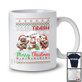 Team Trash Merry Christmas; Lovely Santa Opossum Raccoon Rat; Sweater Trash Animals Lover T-Shirt