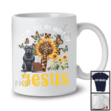 Tell You About My Jesus, Adorable Cane Corso Owner Lover, Leopard Sunflowers Cross Butterflies T-Shirt