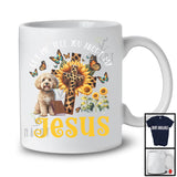 Tell You About My Jesus, Adorable Cockapoo Owner Lover, Leopard Sunflowers Cross Butterflies T-Shirt