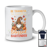 Thankful For Everything Blessed Bartender; Amazing Thanksgiving Leopard Gnome; Pumpkins T-Shirt