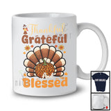 Thankful Grateful And Blessed, Adorable Thanksgiving Leopard Pumpkin, Turkey Butt Fall Leaves T-Shirt