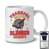 Thankful Grateful Blessed Grandpa; Amazing Thanksgiving Dabbing Turkey; Fall Leaves Family T-Shirt