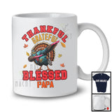 Thankful Grateful Blessed Papa; Amazing Thanksgiving Dabbing Turkey; Fall Leaves Family T-Shirt