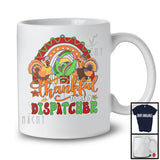 Thankful To Be A Dispatcher; Proud Thanksgiving Fall Rainbow Dispatcher Turkey; Family Group T-Shirt