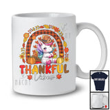 Thankful Vibes; Awesome Thanksgiving Family Unicorn Turkey Pilgrim; Plaid Rainbow Animal T-Shirt