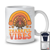 Thankful Vibes; Awesome Thanksgiving Rainbow Pumpkin Turkey Lover; Flowers Family Group T-Shirt