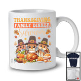 Thanksgiving Family Dinner Survivor, Lovely Three Turkeys Eating, Pumpkin Family Group T-Shirt