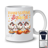 Thanksgiving Squad, Adorable Three Pilgrim Chickens Farmer, Pumpkin Pie Fall Leaves T-Shirt