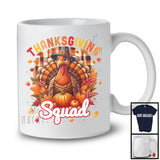 Thanksgiving Squad; Humorous Turkey Orange Plaid Fall Leaves Pumpkin; Family Group T-Shirt