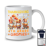 Thanksgiving With My 4th Grade Gnomies; Adorable Three Gnomes Teacher; Fall Tree Pumpkin T-Shirt