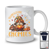 Thanksgiving With My Gnomies, Adorable Thanksgiving Gnome Sunflowers, Pumpkins Turkey Lover T-Shirt