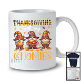 Thanksgiving With My Gnomies; Amazing Thanksgiving Plaid Three Gnomes; Fall Pumpkin Family T-Shirt