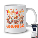 Thanksgiving With My Gnomies; Lovely Plaid Three Gnomes Fall Leaf Pie Coffee; Family Group T-Shirt