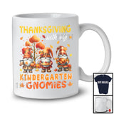 Thanksgiving With My Kindergarten Gnomies; Adorable Three Gnomes Teacher; Fall Tree Pumpkin T-Shirt