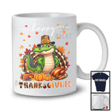 Thanksgiving; Lovely Fall Pumpkin Turkey Alligator Wild Animal Plaid; Dinner Family Group T-Shirt