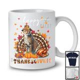 Thanksgiving; Lovely Fall Pumpkin Turkey Cheetah Wild Animal Plaid; Dinner Family Group T-Shirt