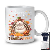 Thanksgiving; Lovely Fall Pumpkin Turkey Rat Wild Animal Plaid; Dinner Family Group T-Shirt