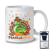 Thanksgiving; Lovely Fall Pumpkin Turkey Snake Wild Animal Plaid; Dinner Family Group T-Shirt