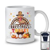 The Attractive Turkey; Humorous Thanksgiving Emotions Turkey Pumpkin Pie; Fall Leaves Family T-Shirt