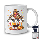 The Confident Turkey; Humorous Thanksgiving Emotions Turkey Pumpkin Pie; Fall Leaves Family T-Shirt