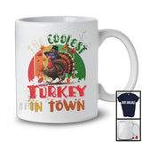 The Coolest Turkey In Town, Humorous Thanksgiving Turkey Wearing Sunglasses, Vintage Retro T-Shirt