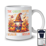 The Garden Gnome Season Has Begun, Humorous Thanksgiving Gnome With Pumpkin, Farmer T-Shirt