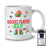 The Hockey Player Elf; Proud Christmas Elf Costume Pajamas; Hockey Sport Team T-Shirt