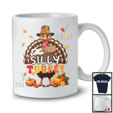 The Silly Turkey; Humorous Thanksgiving Emotions Turkey Pumpkin Pie; Fall Leaves Family T-Shirt