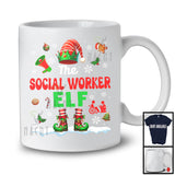 The Social Worker Elf; Proud Christmas Jobs Elf Costume Pajamas; Social Worker X-mas Group T-Shirt