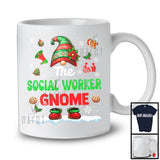 The Social Worker Gnome; Proud Christmas Jobs Gnome Costume Pajamas; X-mas Group T-Shirt