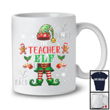 The Teacher ELF, Merry Christmas Snowing Around ELF Lover, Proud Careers X-mas Group T-Shirt