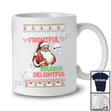 The Weather Outside is Frightful Bourbon is So Delightful; Joyful Christmas Sweater Santa Drinking T-Shirt