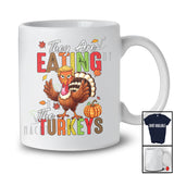 They Are Eating The Turkeys; Sarcastic Thanksgiving Turkey Trump; Plaid Pumpkins Family Group T-Shirt