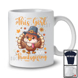 This Girl Loves Thanksgiving, Adorable Thanksgiving Day Fall Leaves Flowers Turkey, Family Group T-Shirt