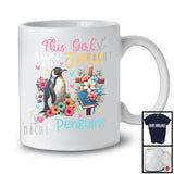 This Girl Runs On Jesus And Penguins, Adorable Flowers Matching Bird Lover, Family Group T-Shirt