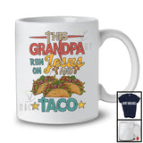 This Grandpa Runs On Jesus And Taco, Awesome Father's Day Taco Food Lover, Vintage Family T-Shirt