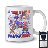 This Is My 4th Of July Pajama Shirt, Proud American Flag Dirt Bike, Fireworks Patriotic Group T-Shirt