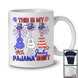 This Is My 4th Of July Pajama Shirt, Proud American Flag Guitar, Musical Instruments Patriotic T-Shirt