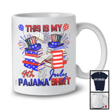 This Is My 4th Of July Pajama Shirt, Proud American Flag Librarian, Fireworks Patriotic Group T-Shirt