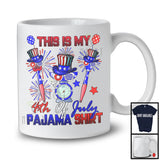 This Is My 4th Of July Pajama Shirt, Proud American Flag Lunch Lady, Fireworks Patriotic Group T-Shirt
