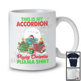 This Is My Accordion Playing Christmas Pijama Shirt; Joyful Lights Musical Instruments Player T-Shirt