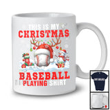 This Is My Christmas Baseball Playing Shirt; Adorable X mas Santa Reindeer Sport Team Player T-Shirt