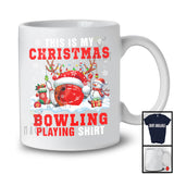 This Is My Christmas Bowling Playing Shirt; Adorable X mas Santa Reindeer Sport Team Player T-Shirt