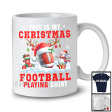 This Is My Christmas Football Playing Shirt; Adorable X mas Santa Reindeer Sport Team Player T-Shirt