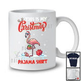 This Is My Christmas Pajama Shirt; Amazing X-mas Santa Flamingo Animal Lover; Family Group T-Shirt